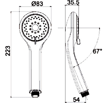 Pommeau de douche P118 3 fonctions Economique WATERSENSE